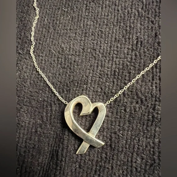 Tiffany & Co Paloma Picasso Loving Heart Sterling Silver Necklace 18” - Picture 5 of 9